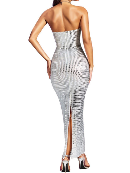 Rhinestone Fashion Tube Maxi Dress
