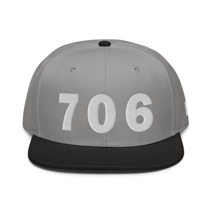 706 Area Code Snapback Hat