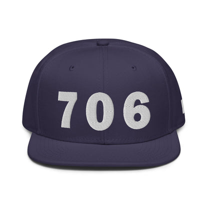 706 Area Code Snapback Hat
