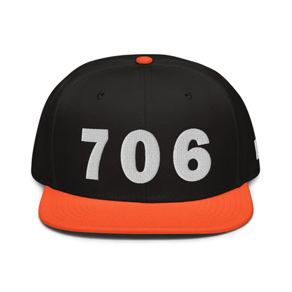 706 Area Code Snapback Hat