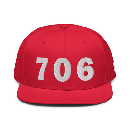 706 Area Code Snapback Hat