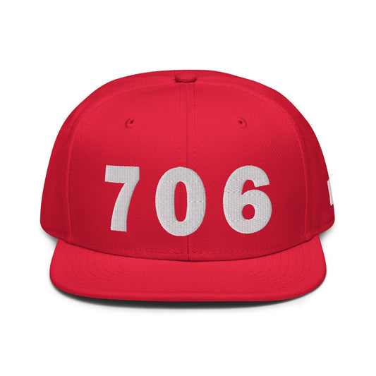 706 Area Code Snapback Hat